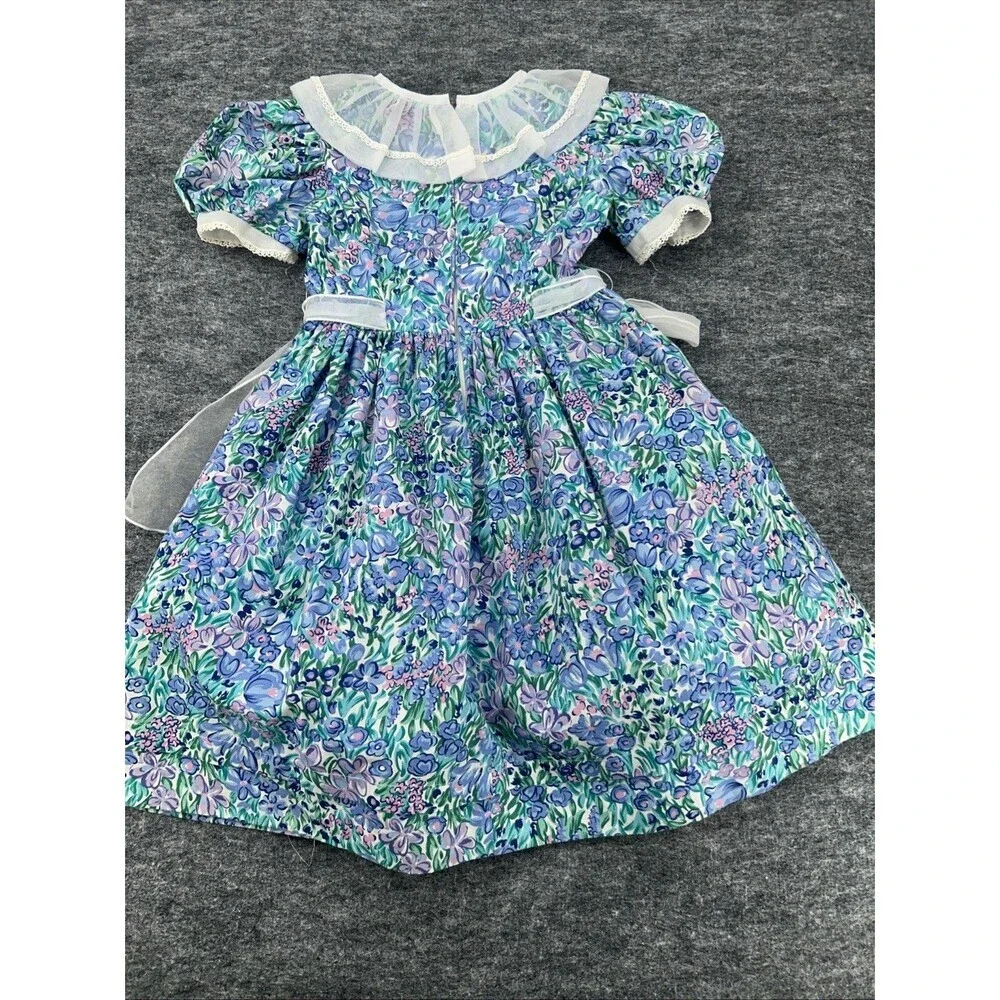 Girls Vintage Short Sleeve Dress Gloria Whyte For Neiman Marcus Size 6X